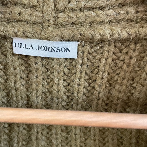 NWT ULLA JOHNSON Greta Wool Knit Cardigan Olive Large - Picture 7 of 16